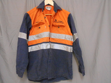 Clothing - ORANGE  NAVY AND GREY WORKSHIRT
