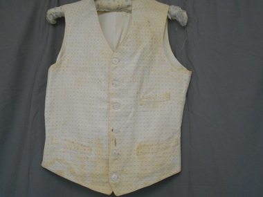 Clothing - MENS WHITE COTTON WAISTCOAT, 1900-1920