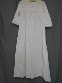Clothing - EMILY NANKIVELL COLLECTION: WHITE COTTON AND BRODERIE ANGLAISE HONEYMOON NIGHTGOWN, 1916