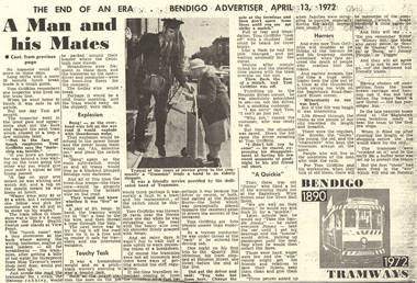 Newspaper - LONG GULLY HISTORY GROUP COLLECTION: BENDIGO TRAMWAYS 1890 - 1972