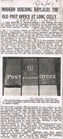 Newspaper - LONG GULLY HISTORY GROUP COLLECTION: OLD LONG GULLY POST OFFICE