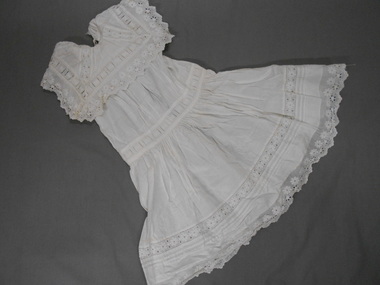 Clothing - CHILD'S WHITE LINEN DRESS, 1880-1900