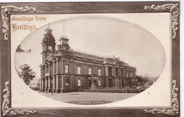 Postcard - CARWARDINE COLLECTION:  TOWN HALL BENDIGO