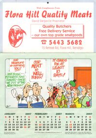 Ephemera - FLORA HILL QUALITY MEATS CALENDAR