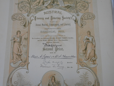 Document - HAMILTON COLLECTION: AUSTRAL LITERARY AND DEBATING SOCIETY AWARDS - ALEXANDER JOHN HAMILTON, 1901 - 1903
