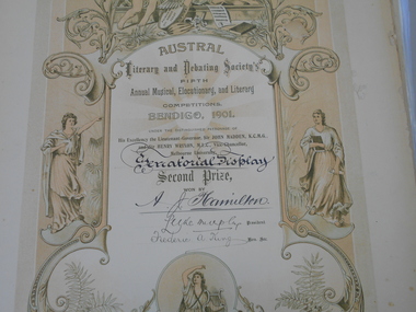Document - HAMILTON COLLECTION: AUSTRAL LITERARY AND DEBATING SOCIETY ALEXANDER JOHN HAMILTON, 1901 - 1903