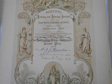 Document - HAMILTON COLLECTION: AUSTRAL LITERARY AND DEBATING SOCIETY ALEXANDER JOHN HAMILTON, 1901 - 1903