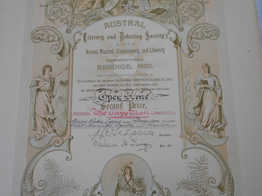Document - HAMILTON COLLECTION: AUSTRAL LITERARY AND DEBATING SOCIETY ALEXANDER JOHN HAMILTON, 1901 - 1903