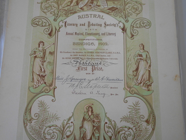 Document - HAMILTON COLLECTION: AUSTRAL LITERARY AND DEBATING SOCIETY ALEXANDER JOHN HAMILTON, 1901 - 1903