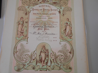 Document - HAMILTON COLLECTION: AUSTRAL LITERARY AND DEBATING SOCIETY ALEXANDER JOHN HAMILTON, 1901 - 1903