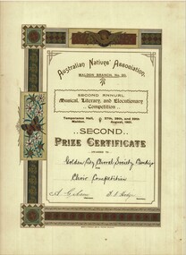 Document - HAMILTON COLLECTION: MALDON AND MUSIC COMPETITION PRIZE CE, 1901