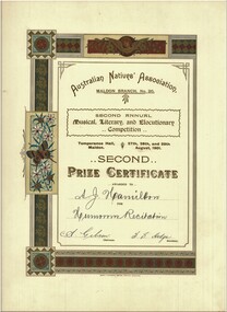 Document - HAMILTON COLLECTION: MALDON AND MUSIC COMPETITION PRIZE CE, 1901