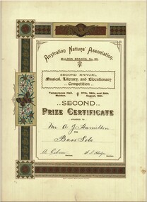 Document - HAMILTON COLLECTION: MALDON AND MUSIC COMPETITION PRIZE CE, 1901