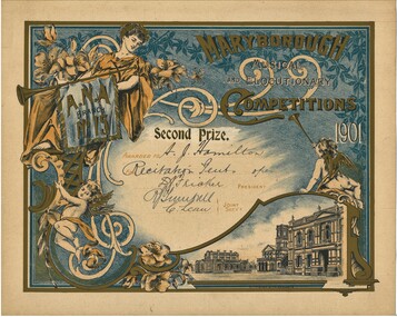 Document - HAMILTON COLLECTION: MARYBOROUGH AND MUSIC COMPETITION PRI, 1901