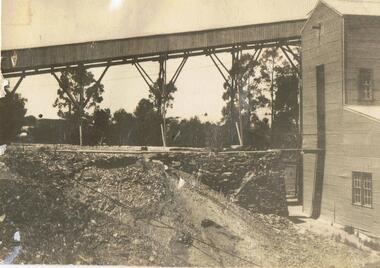 Photograph - MINE SHED WITH TRESTLEWAY IN BACKGROUND