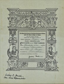 Document - HAMILTON COLLECTION: MUSIC CERTIFICATES - NANCY HAMILTON, 1922