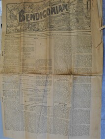 Newspaper - HAMILTON COLLECTION: BENDIGONIAN NEWSPAPER - ALEXANDER JOHN HAMILTON