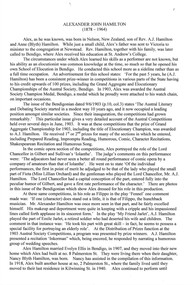 Document - HAMILTON COLLECTION: BIOGRAPHY - ALEXANDER JOHN HAMILTON