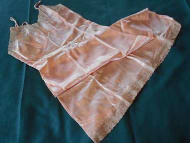 Clothing - FAVALORO COLLECTION: PINK SATIN FULL SLIP PETTICOAT, 1950's