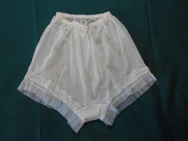 Clothing - FAVALORO COLLECTION: WHITE NYLON WOMAN'S PANTIES, 1950'S