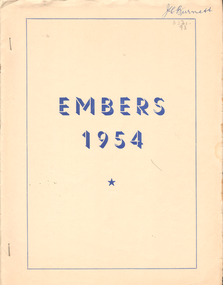 Magazine - LA TROBE UNIVERSITY BENDIGO COLLECTION: 'EMBERS 1954'