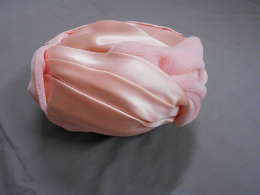 Clothing - AILEEN AND JOHN ELLISON COLLECTION: PINK SATIN AND VELVET HAT (POSSIBLY ''GOING AWAY'' HONEYMOON HAT), 1960's