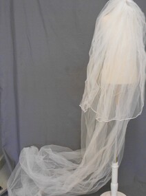 Clothing - AILEEN AND JOHN ELLISON COLLECTION: LONG TULLE THREE TIER WEDDING VEIL, 1960's