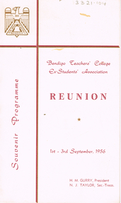 Document - LA TROBE UNIVERSITY BENDIGO COLLECTION: BENDIGO TEACHERS' COLLEGE REUNION