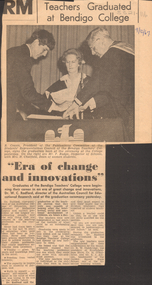 Newspaper - LA TROBE UNIVERSITY BENDIGO COLLECTION: BENDIGO TEACHERS' COLLEGE GRADUATION