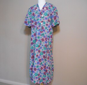 Clothing - PINK, BLUE, GREEN AND BURGANDY SHORT SLEEVED DRESS, 1940's