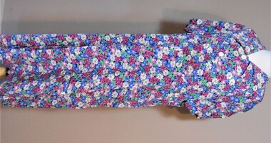 Clothing - PINK, BLUE, GREEN AND BURGANDY SHORT SLEEVED DRESS, 1940's