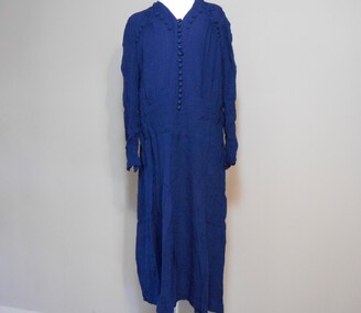 Clothing - LONG SLEEVED NAVY DRESS WITH ROULEAU TRIM