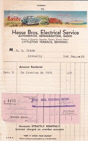 Document - DONALD CLARKE COLLECTION: HESSE BROS. ELECTRICAL SERVICE
