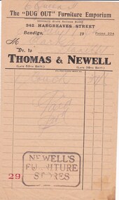 Document - DONALD CLARKE COLLECTION: THOMAS & NEWELL INVOICE