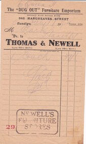 Document - DONALD CLARKE COLLECTION: THOMAS & NEWELL INVOICE