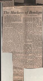Newspaper - LYDIA CHANCELLOR COLLECTION: MACKAY FAMILY