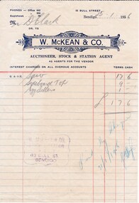 Document - DONALD CLARKE COLLECTION: W.MCKEAN & CO. INVOICE