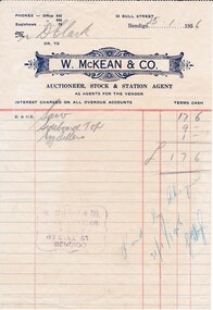 Document - DONALD CLARKE COLLECTION: W.MCKEAN & CO. INVOICE