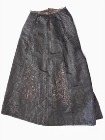 Clothing - GRAYDON COLLECTION: WOMEN'S BLACK EMBOSSED SILK SKIRT, 1870-1890
