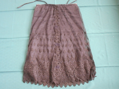 Clothing - GRAYDON COLLECTION: WOMEN'S BLACK LACE AND SATIN SKIRT, 1870 -1890