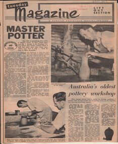 Newspaper - LYDIA CHANCELLOR COLLECTION: BENDIGO POTTERY
