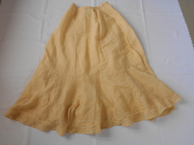 Clothing - GRAYDON COLLECTION: WOMEN'S YELLOW FULL LENGTH LINEN SKIRT, 1870-1890