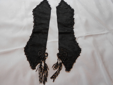 Clothing - GRAYDON COLLECTION: BLACK EMBOSSED SATIN FABRIC COLLARS, 1870-1890