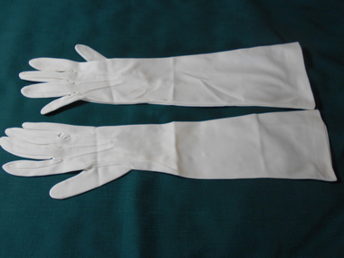 Clothing - GRAYDON COLLECTION: WOMEN'S ELBOW LENGTH WHITE COTTON GLOVES, 1870-1890