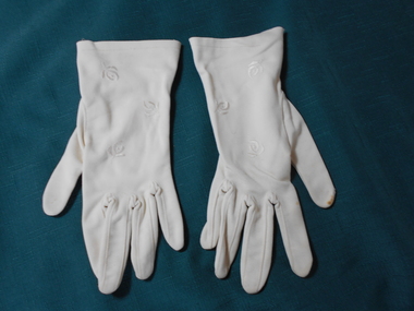 Clothing - GRAYDON COLLECTION: WOMEN'S CREAM COLOURED WRIST LENGTH NYLON GLOVES, 1870-1890