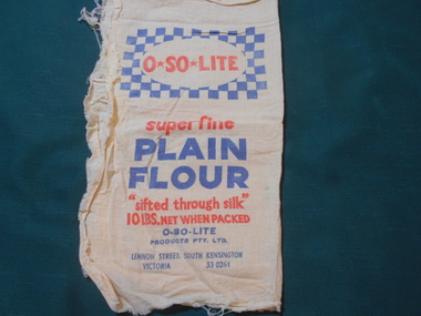 Textile - FLOUR BAG COLLECTION: O-SO-LITE CALICO FLOUR BAG, 1900-1950