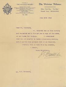 Document - BENDIGO TOTAL ABSTINENCE SOCIETY COLLECTION: THE VICTORIAN ALLIANCE, 25 July 1912