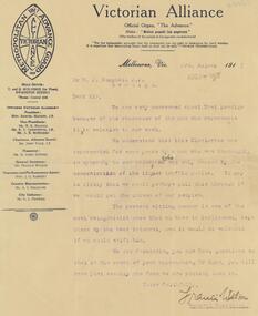 Document - BENDIGO TOTAL ABSTINENCE SOCIETY COLLECTION: VICTORIAN ALLIANCE, 2rd August 1917