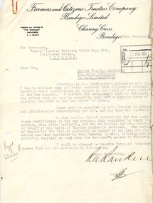 Document - HANRO COLLECTION: COLLECTION OF LETTERS - ESTATE OF CHARLES HANDSCHIN