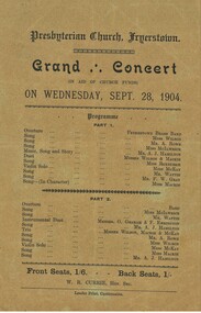 Document - HAMILTON COLLECTION: CONCERT PROGRAM, 1904